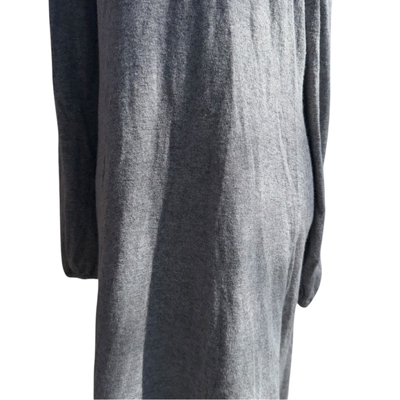 BODEN Cotton Cashmere Rabbit Fur Blend Cowl Neck Sweater Midi Dress Gray Size 14 - Picture 3 of 16